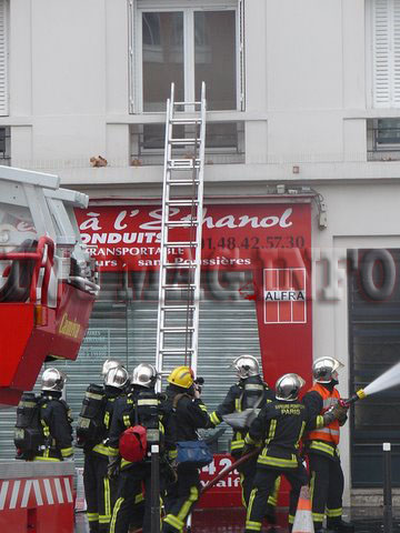 Pompiers, Incendie sur le boulevard Lefebvre